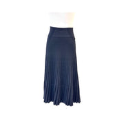 Louis Vuitton Black Pleated Accent Wool Skirt #S